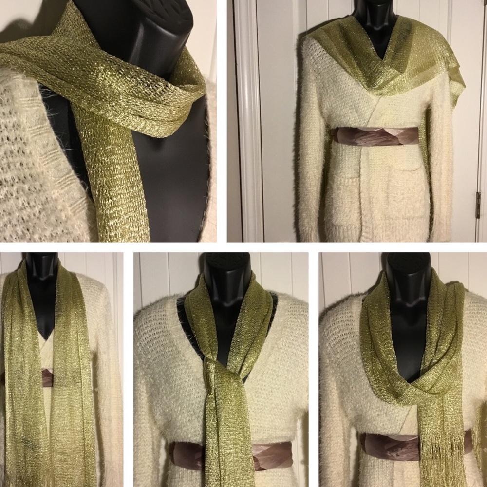 Isabella Scarf Metallic Mesh Gold